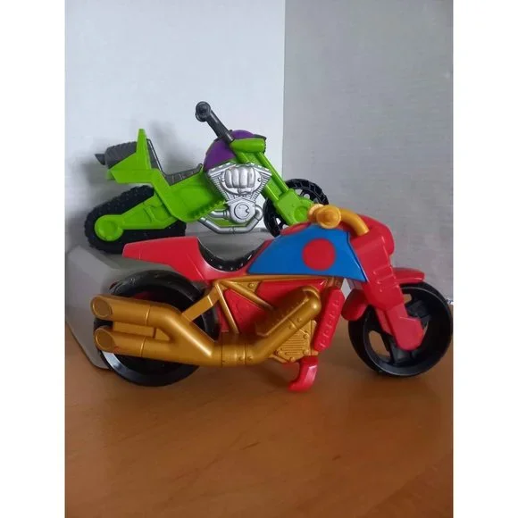 Marvel Super Hero Adventures Motorcycle set of 2 Hulk Iron Man Hasbro no figures - Picture 10 of 10
